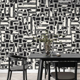 3221 / Modern Geometric Peel and Stick Wallpaper - Deconstructivist Fragmentation, Easy Install for Trendy Home Spaces - Artevella